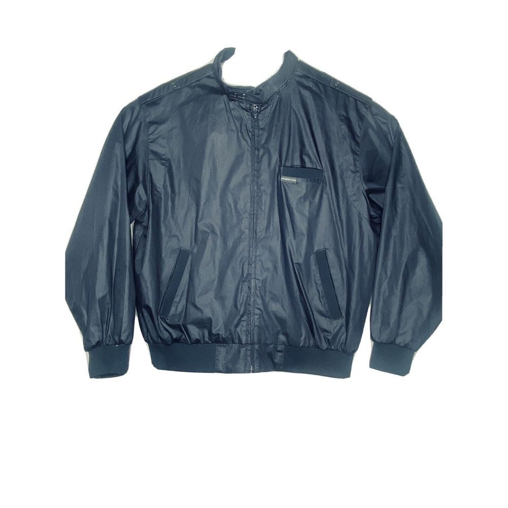 Members Only Mens Jacket Size Large Navy Blue Vtg EUC Pockets Elastic Waist D